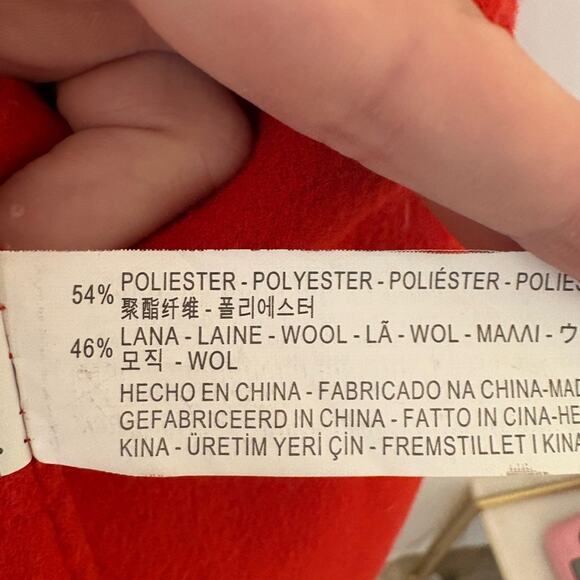 ZARA Woman Handmade Red Wool Blend Coat – Size M - Picture 4 of 11